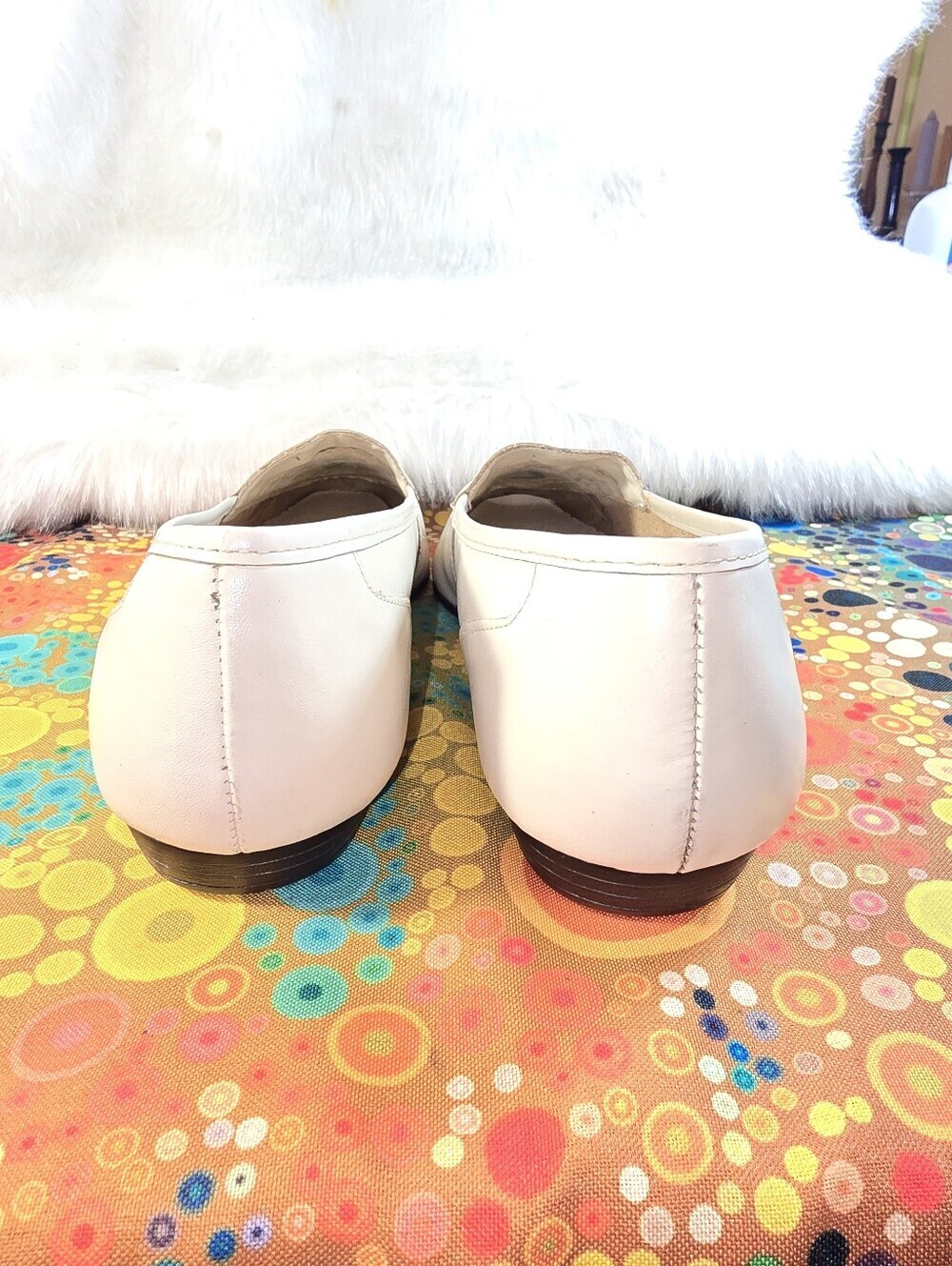 Treo Classic Women's Cream Leather Loafers - Picture 6 of 10